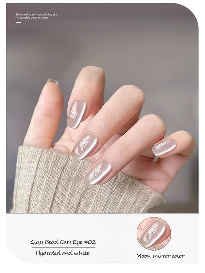 1-21pcs ZH Popular Blue Ink Cat's Eye Gel Nail Polish Spring Summer Fashionable Color Flash Glass Beads Cat's Eye Nail Salon