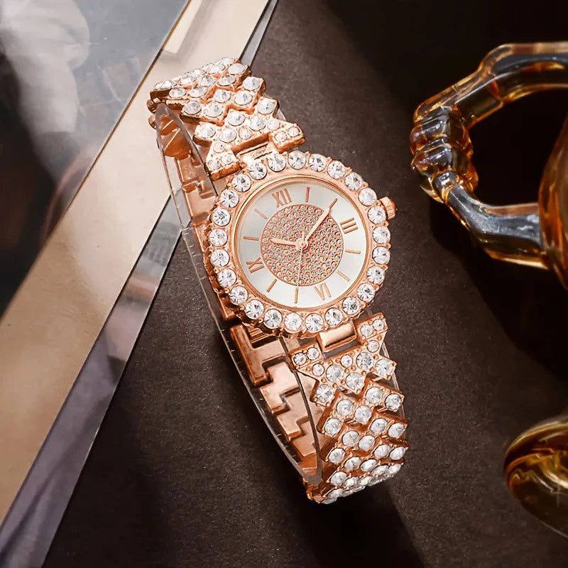 Fashion Rhinestone Women's Watch Roma Scale Dial Bracelet Quartz Watches Reloj Mujer Relogio Feminino