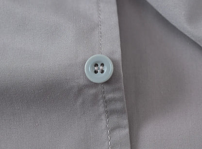 Children's Shirt in the Spring and Autumn New Boys and Girls Suit Collar Shirt Children's Pure Color Long Sleeve Shirt