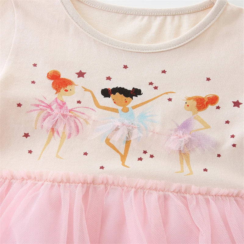 Jumping Meters Fairy Tale Summer Princess Girls Dresses Kids Vestidos Party Birthday Baby Clothing Embroidery Dress Wedding