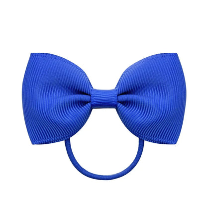 2.75 Inch Small Ribbon Bows With Elastic Hair Bands For Kids Girls Ponytail Solid Color Bowknot Hair Ropes Ties Hair Accessories