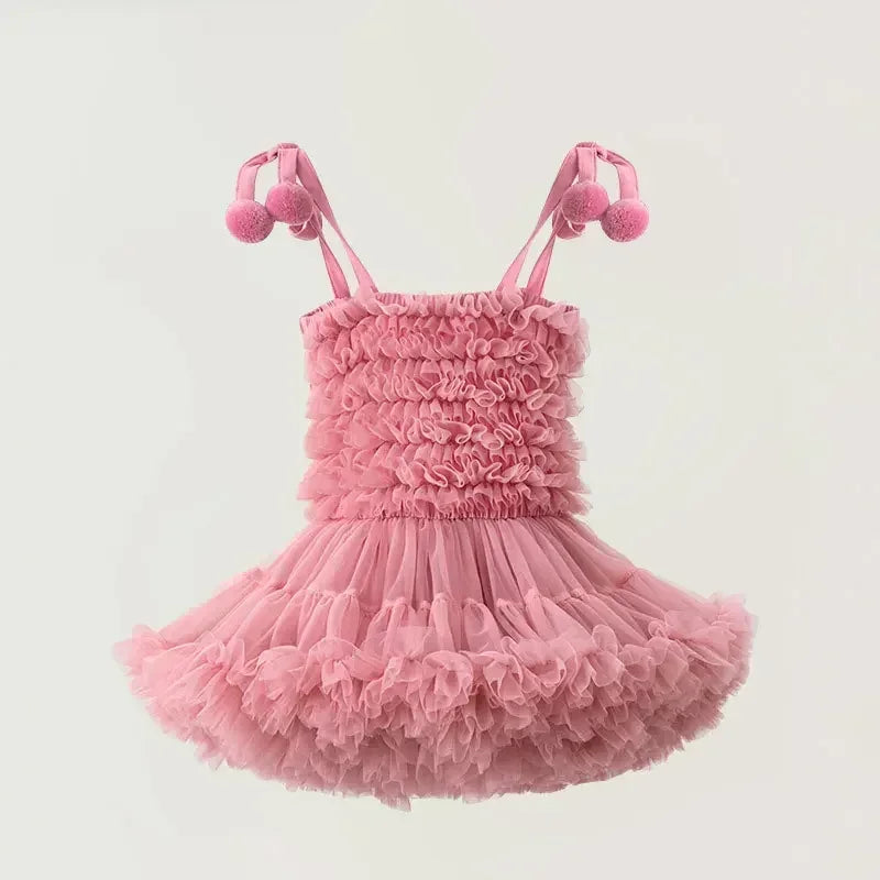 Girls Tutu Dress for Girls Baby Ball Gown Princess Party Vestido Casual Ruffled Bubble Photography Dresses Children Clothes L017
