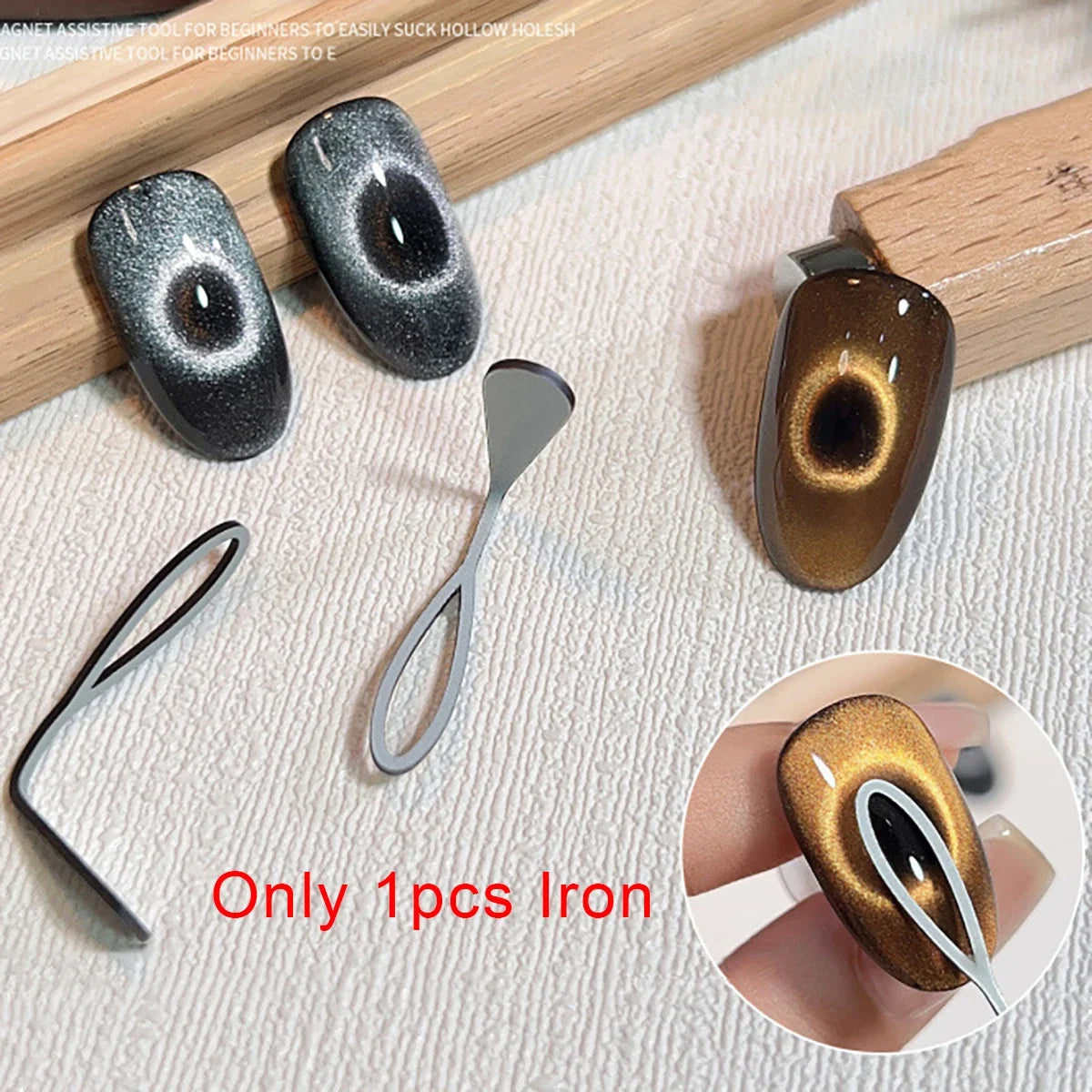 Circular Nail Magnet for Cat Eye Gel Hollow Hole French Cat Eye Magnet Tool Strong Magnetic Ring for 3D DIY Nail Art Supplies