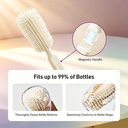 Avent W67 Bottle Brush Cleaning Set of 10 Magnetic Suction Silicone Brush Head for Washing Draining Without Damaging The Bottle
