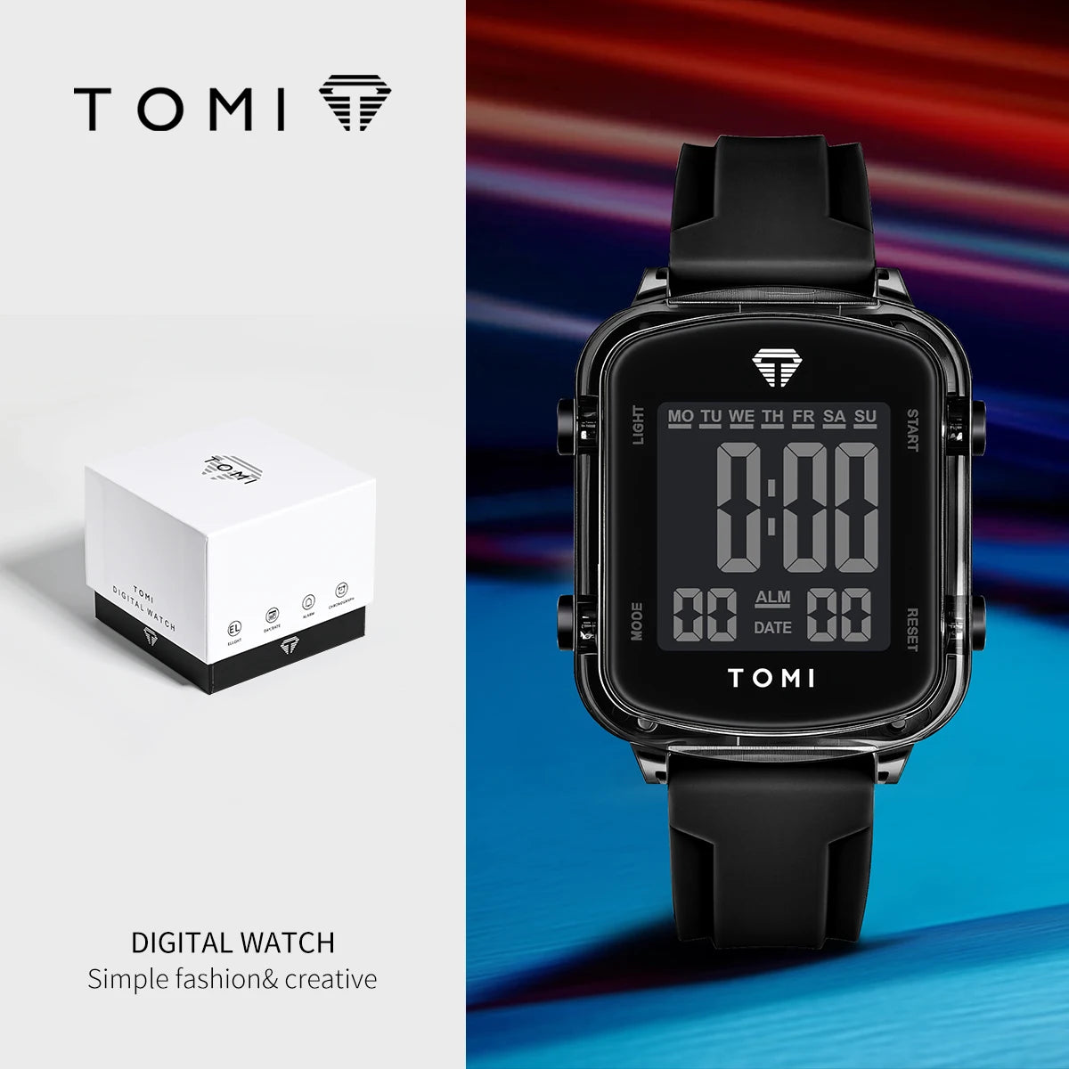 TOMIFashionable new electronic watches; Trendy couple watches; Same style for men and women; Wrist watches in gift boxes.