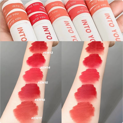 INTO YOU Lip Mud Heroine Matte Velvet Lip and Cheek Dual-use Lip Mud Soft Fog Smooth Blush INTOYOU Lip Lipstick Makeup