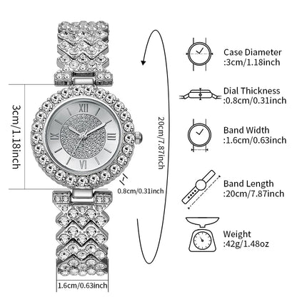 Fashion Rhinestone Women's Watch Roma Scale Dial Bracelet Quartz Watches Reloj Mujer Relogio Feminino