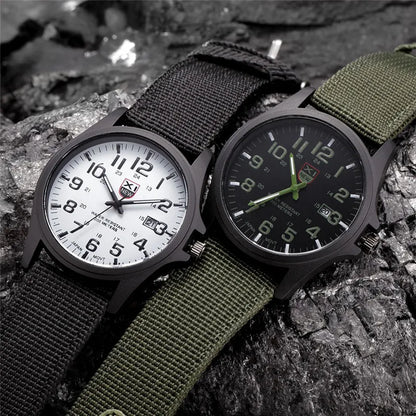 Men Genuine XINEW Brand Watches Students Fashion Casual Nylon Band Sports Army Gifts Date Quartz Wrist Watch Black Montre Homme
