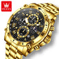 OLEVS 2025 New Men Watch Top Brand Luxury Watch Men Stainless Steel Waterproof Sport Quartz Chronograph Wrist Watch Man Relogio