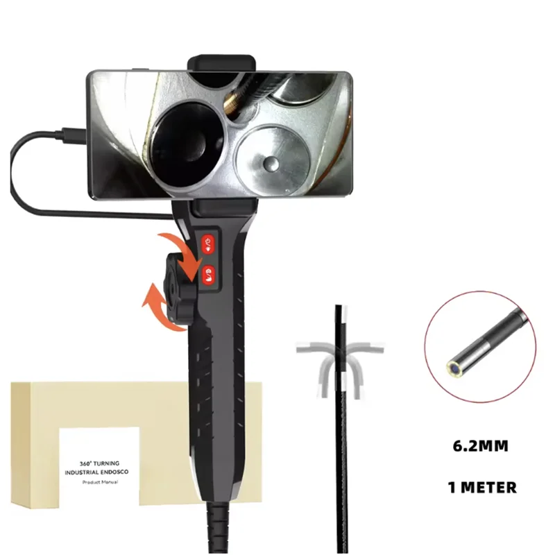 8.5/6.2/3.9mm Single Lens 1080P Endoscope 360° 2 Ways Suitable for Automotive Diesel Engine Carbon Deposition Aviation Detection