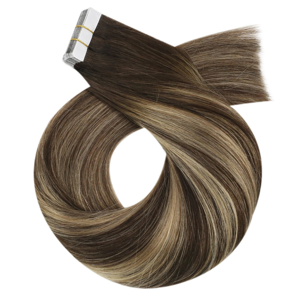 Moresoo Blonde Tape in Hair Extensions Human Hair Natural Straight Seamless Invisible Tape Remy Brazilian Hair for Beauty