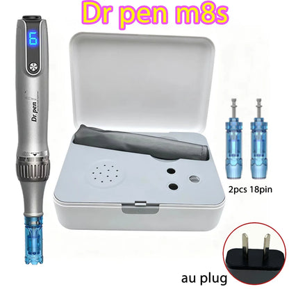 Dr Pen M8S Microneedling Pen Wireless Dermapen Beauty Machine with 2pcs Replacement Cartridges needle length 0.25mm
