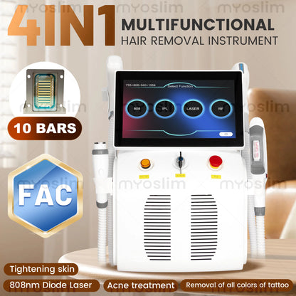 Diode Laser Hair Removal 4 IN 1 7000W FAC 755 808 940 1064nm Soprano Painless Permanent Hair Removal CE Certified Beauty Device
