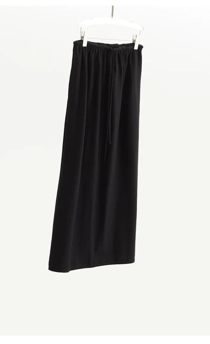 Elastic Waist 100% Wool Skirt, Women's High-Waisted Mid-Length Skirt, New Style for Autumn and Winter 2026