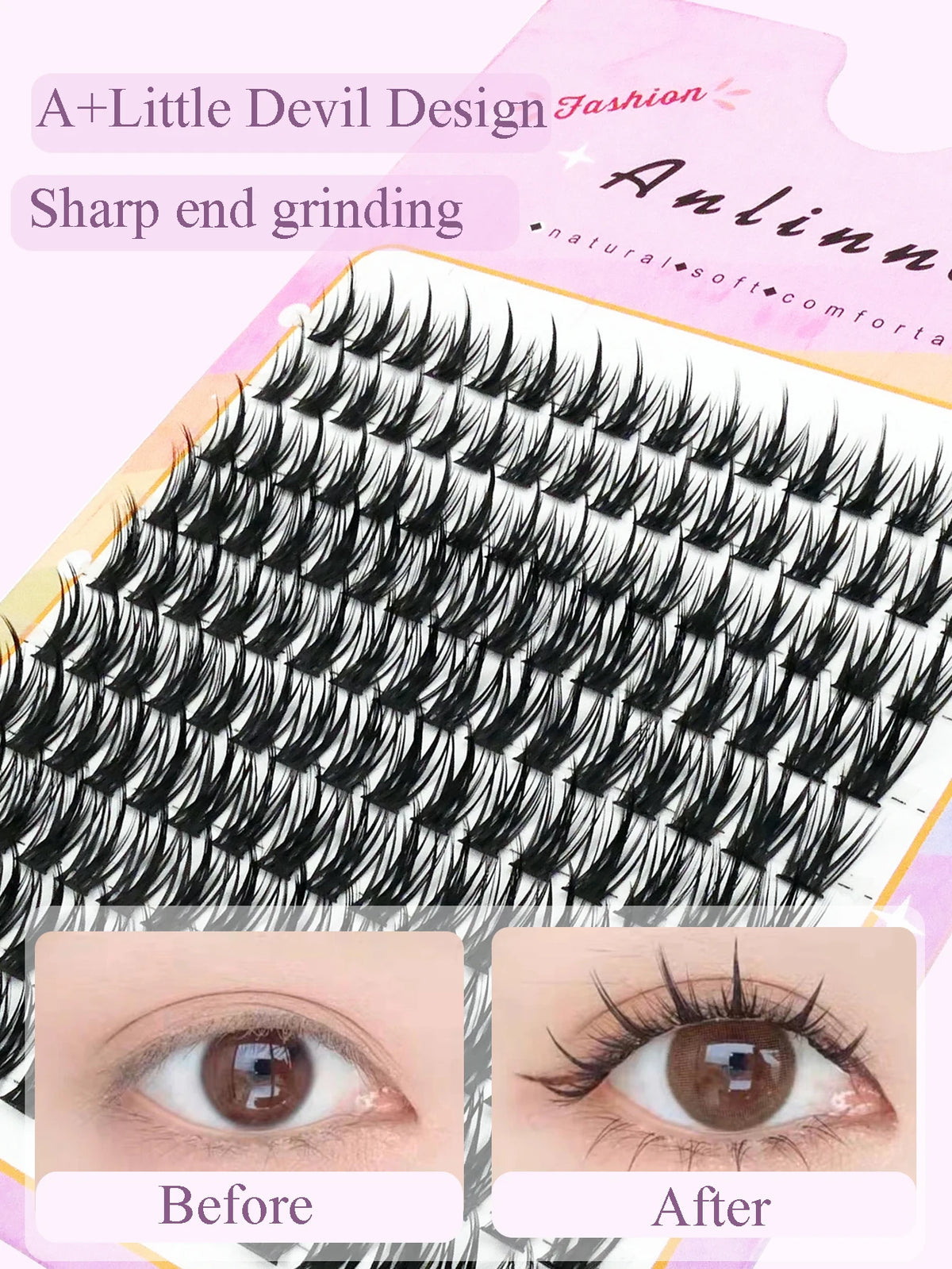 Large Capacity Wheat Ear Fake Eyelashes Anime Eyelashes Natural Eyelashes Cosplay Single Cluster Fake Eyelashes Beginner Makeup