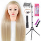 Long Hair Styling head For Hairstyle ProfessionaTraining Head Kit Mannequin Head Styling ToPractice Hot Curl lron Straighten
