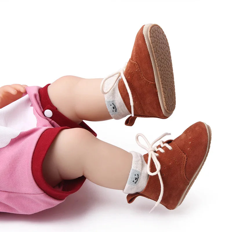 Newborn Baby Shoes Baby Boy Girl Shoes Classic Leather Rubber Sole Anti-slip Toddler First Walkers Infant Girl Shoes Moccasins