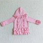 Fashion Outerwear Baby Girl Coat Ruffle Long Sleeve Hoodie Cotton Zipper Sweatshirt Children Clothes Infant Colorful Clothing