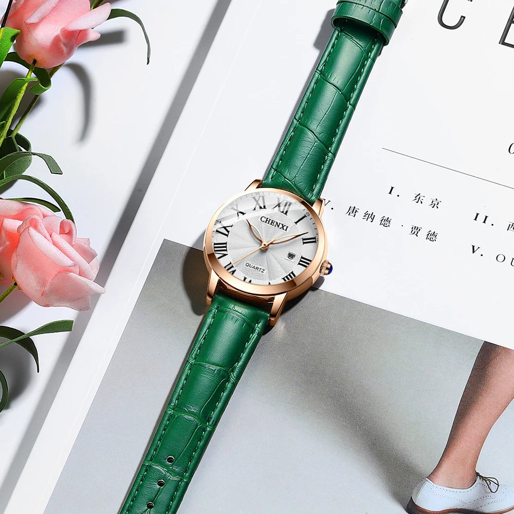 CHENXI New Women Watch Top Luxury Brand Waterproof Ladies Watches Fashion Dress Leather Quartz Wristwatches Relogio Feminino