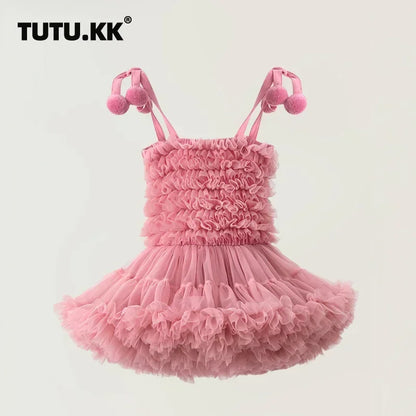Girls Tutu Dress for Girls Baby Ball Gown Princess Party Vestido Casual Ruffled Bubble Photography Dresses Children Clothes L017