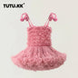 Girls Tutu Dress for Girls Baby Ball Gown Princess Party Vestido Casual Ruffled Bubble Photography Dresses Children Clothes L017