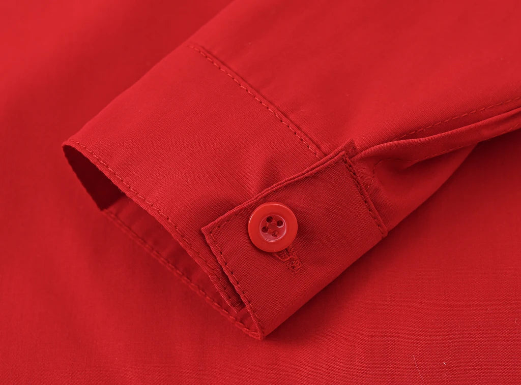Children's Shirt in the Spring and Autumn New Boys and Girls Suit Collar Shirt Children's Pure Color Long Sleeve Shirt