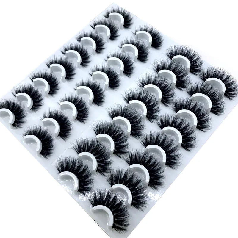 16 Pairs 3D Mink Lashes Natural False Eyelashes Dramatic Volume Fake Lashes Makeup Eyelash Extension Silk Eyelashes