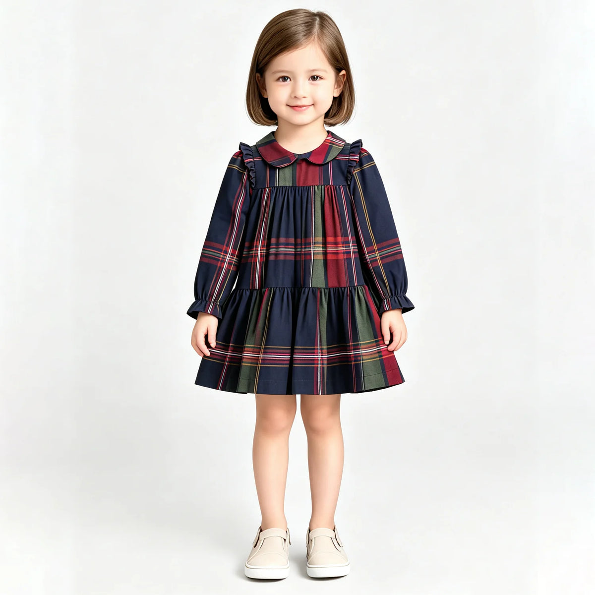 Designer Kids Long Sleeve Dresses for Spring and Autumn Cotton Striped Casual Girls Luxury Toddler Clothes All Season Birthday