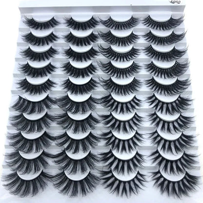 16 Pairs 3D Mink Lashes Natural False Eyelashes Dramatic Volume Fake Lashes Makeup Eyelash Extension Silk Eyelashes