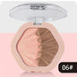 2-Color Blush Palette 2 in 1 Contouring Cream Face Cheek Blush Cream Makeup Sparkle Highlight Multicolor Makeup Blush