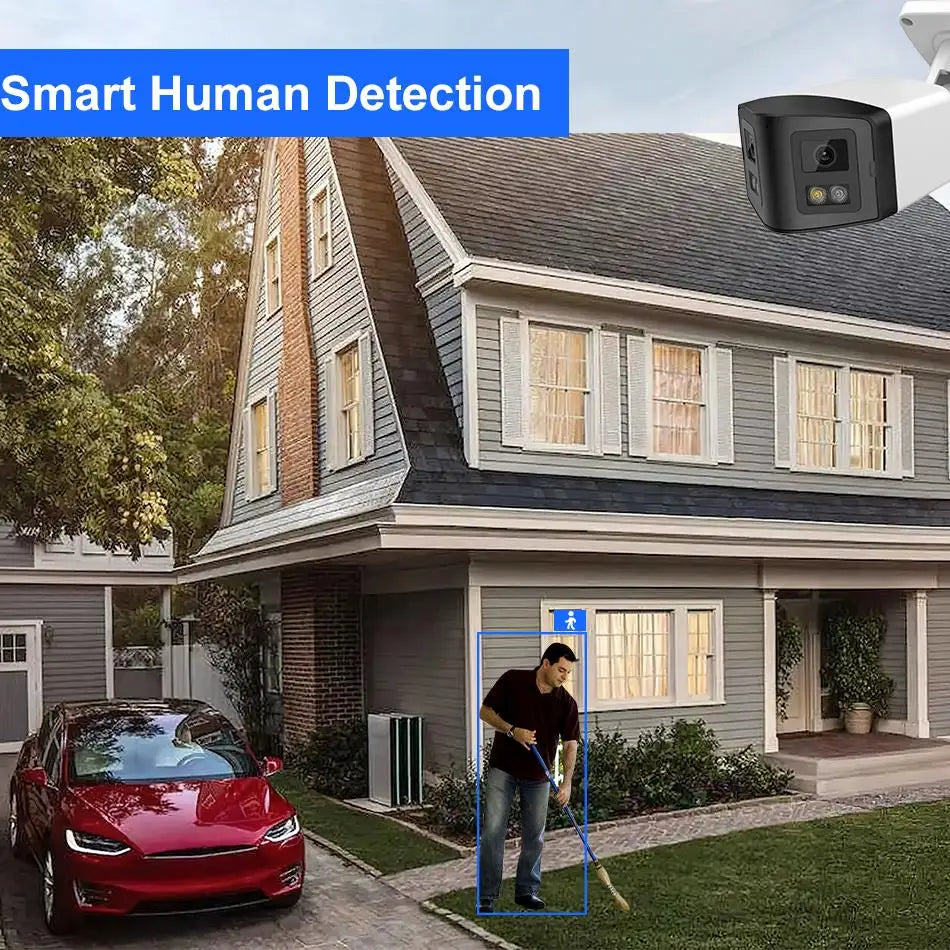Hikvision-Compatibele 4K 8mp ColorVu 170 ° Binocular Panoramische IP Camera Md2.0 Tweerich Tingsges Prekken Thuis CCTV Camera