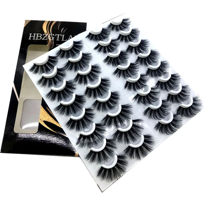 16 Pairs 3D Mink Lashes Natural False Eyelashes Dramatic Volume Fake Lashes Makeup Eyelash Extension Silk Eyelashes