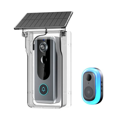 IP65 Waterproof Outdoor Wireless Doorbell with Solar Rain Cover Camera Tuya Eye Digital Door Peepholes Smart Home Video Intercom