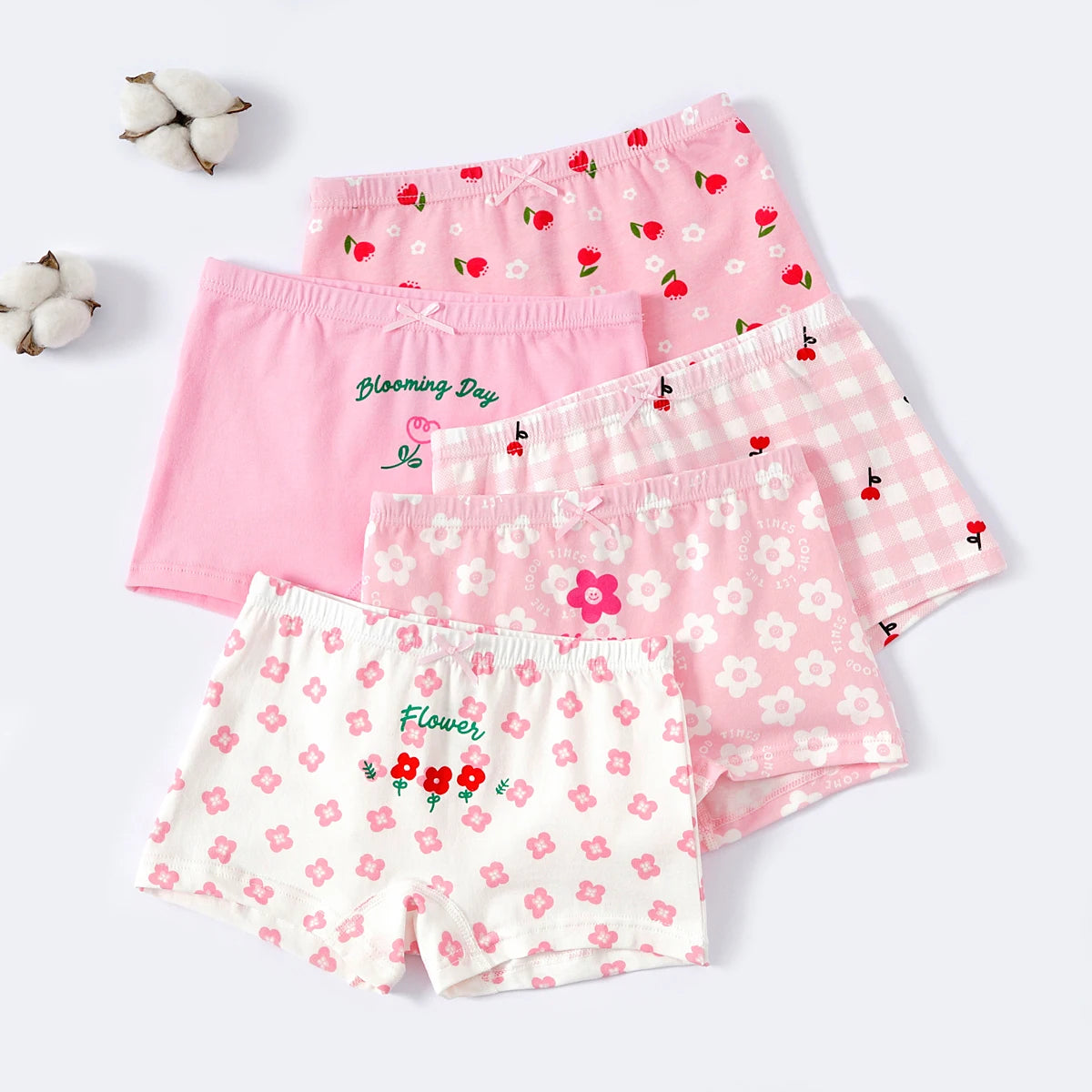 Girls' Underwear Cotton Shorts Children's Cartoon Shorts 5-Pack