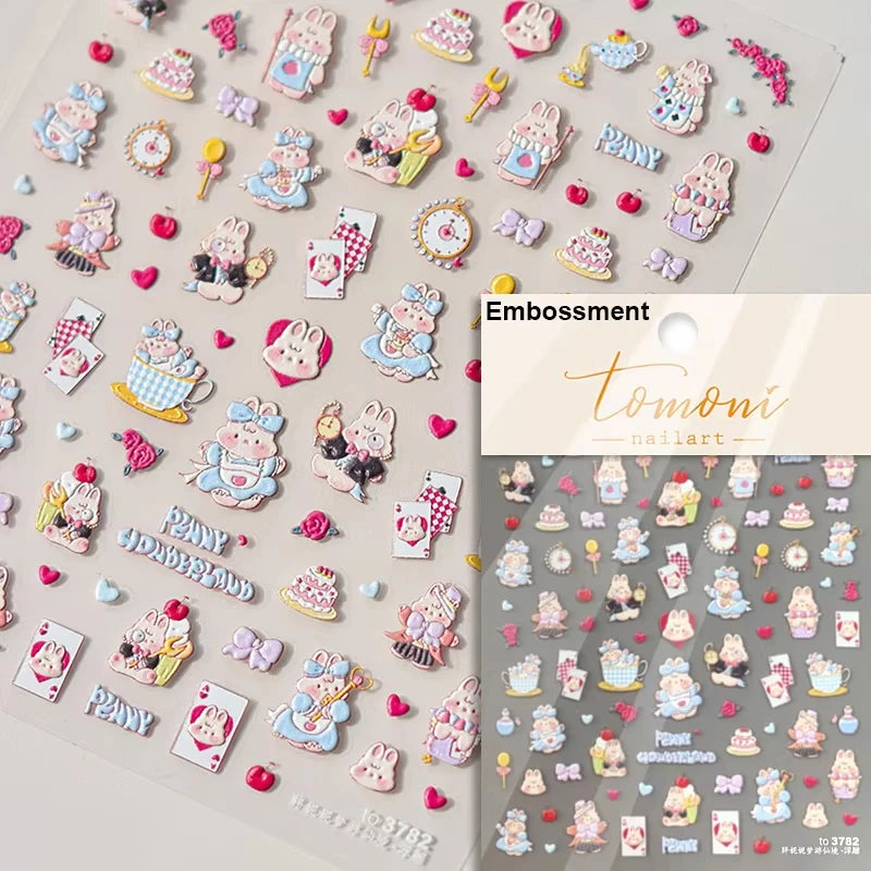 Pink Translucent Peach Jelly Texture 5D Soft Embossed Reliefs Self Adhesive Nail Art Stickers Cute Fruits 3D Manicure Decals