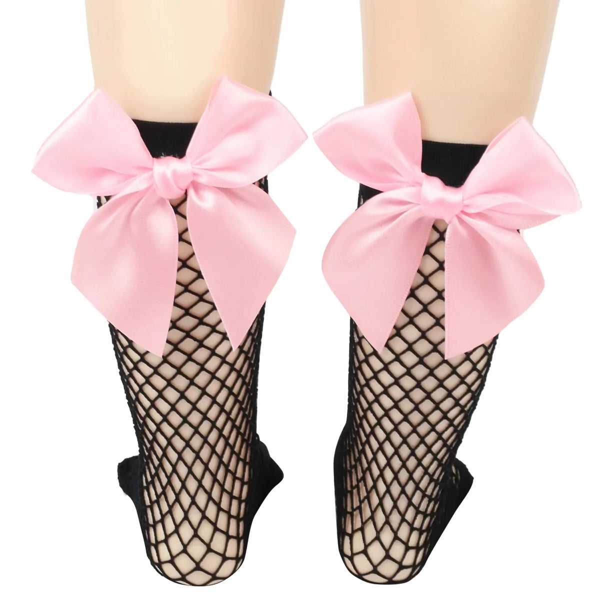 Baby Ankle High Lace Fishnet Vintage Short Socks Girl's Mesh Bow Fishnet Stockings Cute White Black Fashion Parent Child Socks