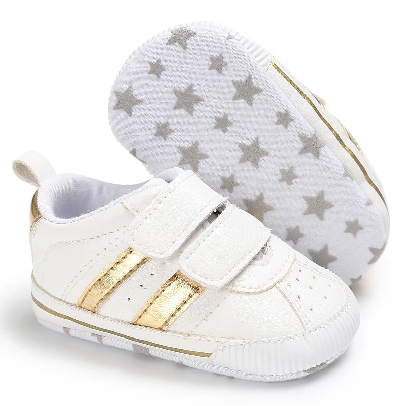 Baby Boys Girls Spring Autumn Shoes 0-1 Year First Walker Fashion Striped Rubber Soles Casual Sports Newborn
