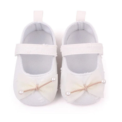 0-18months Baby Girls Bowknot Flats Soft Sole Shoes Non-Slip Princess Wedding Dress Walking Shoes For Newborn Girls