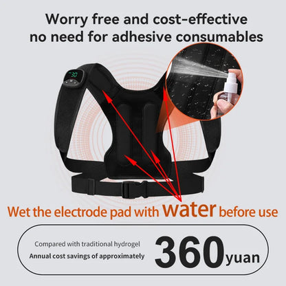 Electric Muscle Stimulator EMS Back Shoulder Vibration Stress Relief Massager Smart Muscle Toner Correct Body Posture USB Charge