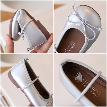 Children Flats Girls Shoes Spring Autumn Children Oxfords For Girl School Toddler Soft PU Leather Shoes Silver, Gold, Black