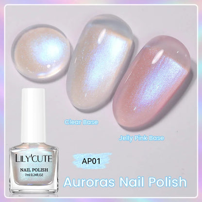 LILYCUTE 7ml Glitter Nail Polish Colorful Bright Sparkling Glitter Pearl Nail Art DIY Decoration No Need of Lamp to Cure