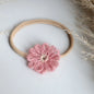 1.6in Woolen Flowers Baby Girls Nylon Headbands Kid Handmade Elastic Hairbands Children Hair Accessories Vintage Toddler Winter