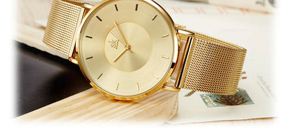 Shengke Fashion Black Watch for Women Classic Relogio Feminino Quartz Ladies Watch Woman Adjustable Mesh Strap Montre Femme