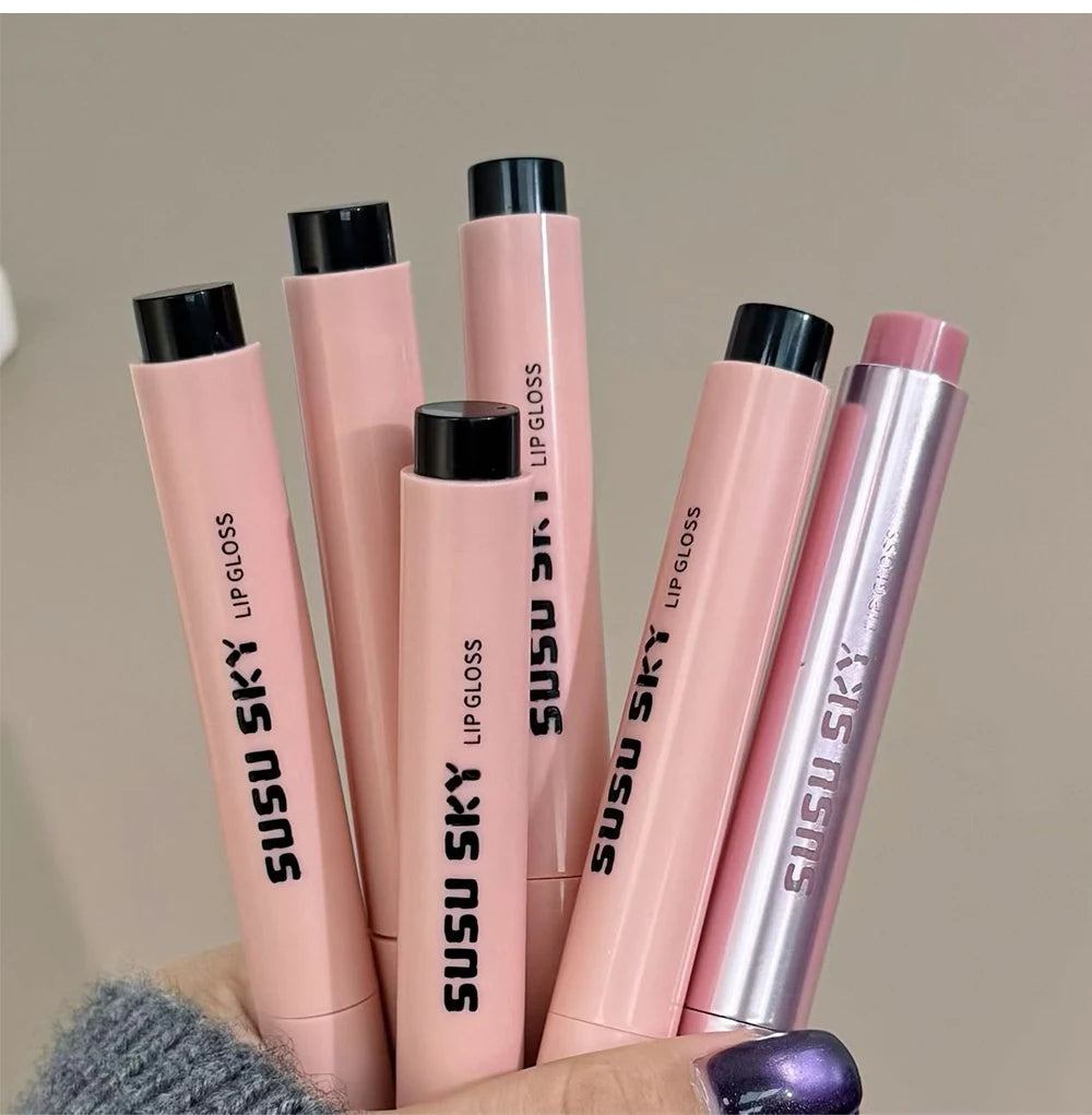 Smoky Grey Violet Lipstick Matte Velvet Finish Smooth Application Lip Mousse Waterproof Mirror Glossy Lip Tint Not Fading Makeup