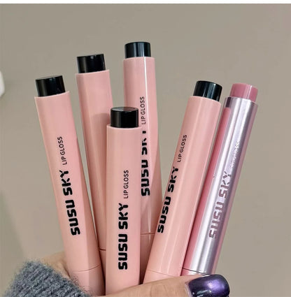 Smoky Grey Violet Lipstick Matte Velvet Finish Smooth Application Lip Mousse Waterproof Mirror Glossy Lip Tint Not Fading Makeup