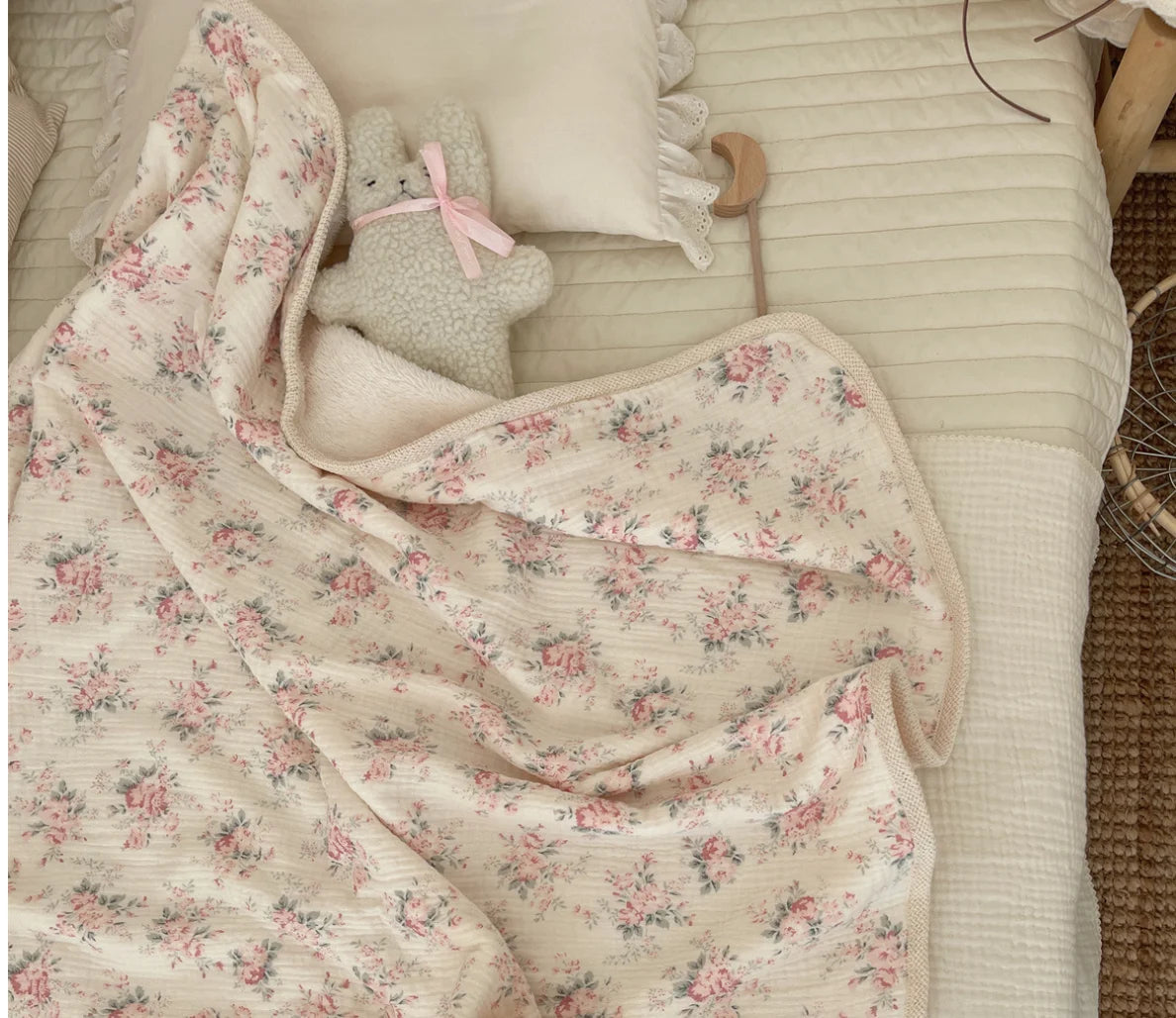 Muslin Baby Blanket Newborn Infant Swaddles Wrap Blankets Winter Fleece Thermal Crib Stroller Sleep Cover Soft Throw Blankets