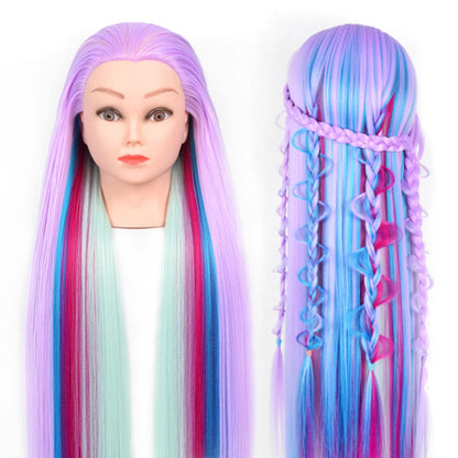 Long Hair Styling head For Hairstyle ProfessionaTraining Head Kit Mannequin Head Styling ToPractice Hot Curl lron Straighten