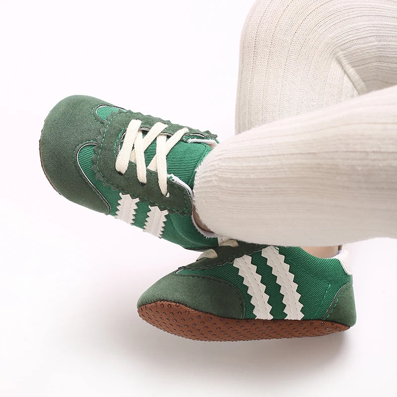 Baby Boys Girls Spring Autumn Shoes 0-1 Year First Walker Fashion Striped Rubber Soles Casual Sports Newborn