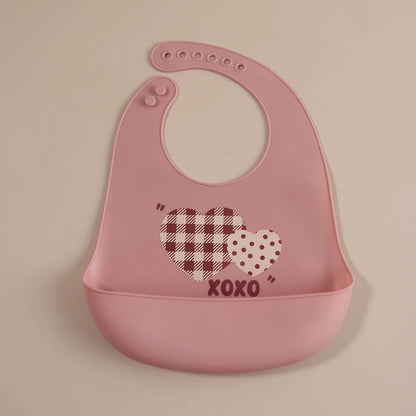Customize Cartoon Animal Silicone Baby Bib with Name & Pattern Food-Grade Solid Feeding Bib DZ31