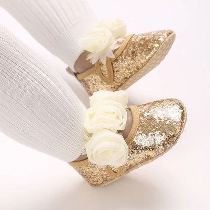 Baby Learning Walk Shoes, Elegant 3D Flower Infant Crib Shoes,Multi Style Soft Dress Footwear for Newborn Baby Girls 0-18Months